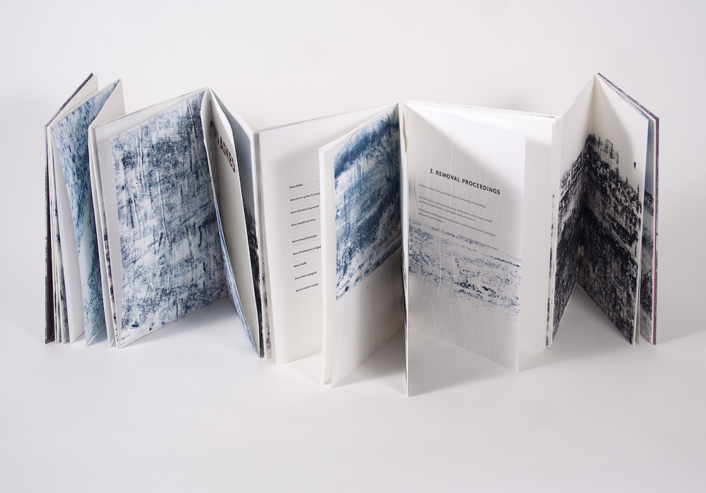 curb letterpress book opened standing up accordion style